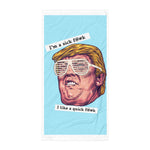 President Donald Trump Kanye West Glasses Funny Political Humor Beach Towel