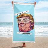 President Donald Trump Kanye West Glasses Funny Political Humor Beach Towel