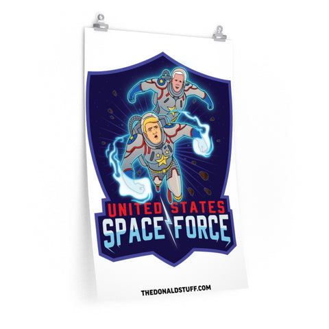 Donald Trump And Mike Pence Space Force DC Comic Book Style Poster