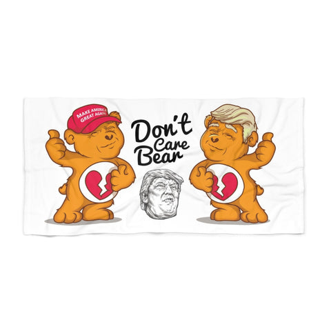 MAGA and Funny Trump Hair Don't Care Bear Hilarious Political Beach Towel