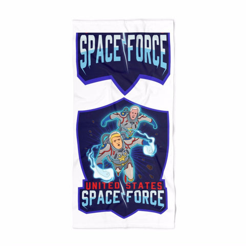 Donald Trump and Mike Pence Space Force DC Comic Book Beach Towel