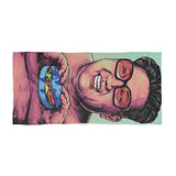 Kim Jong-Un Eating a World Burger Funny Political Humor Beach Towel