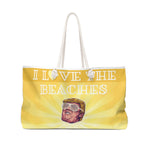 I Love The Beaches Funny Trump with Kanye West Glasses Hilarious Political Weekender Bag