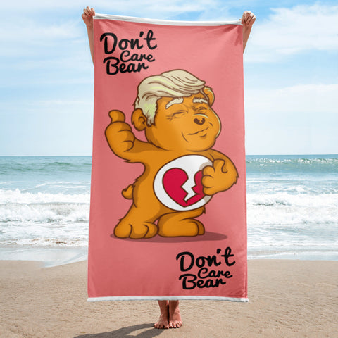 Trump Hair Dont Care Bear President Trump Funny Political Humor Beach Towel