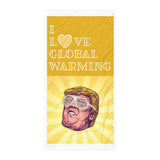 I Love Global Warming Donald Trump with Kanye West Glasses Funny Political Beach Towel