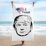 I Voted For Trump Funny Political Voting Sticker Parody Trump Face Beach Towel