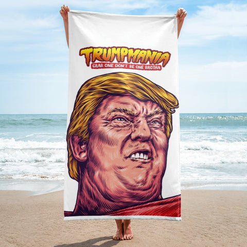 Trumpmania President Donald Trump Head Funny Political Beach Towel