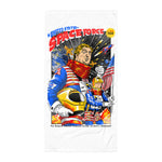 USSF Space Force Trump and Pence In Space Comic Book Style Funny Political Beach Towel
