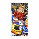 Space Force Donald Trump Face Comic Book Style Beach Towel